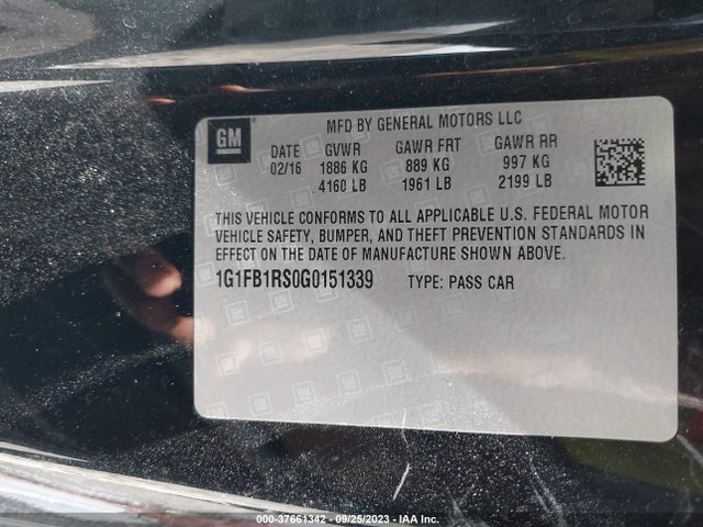 Chevrolet Camaro 1lt 2016 1G1FB1RS0G0151339 Image 9