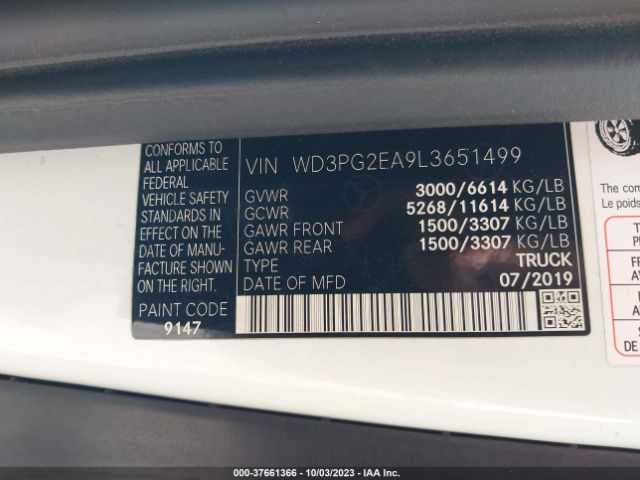 WD3PG2EA9L3651499 Mercedes-Benz METRIS CARGO VAN