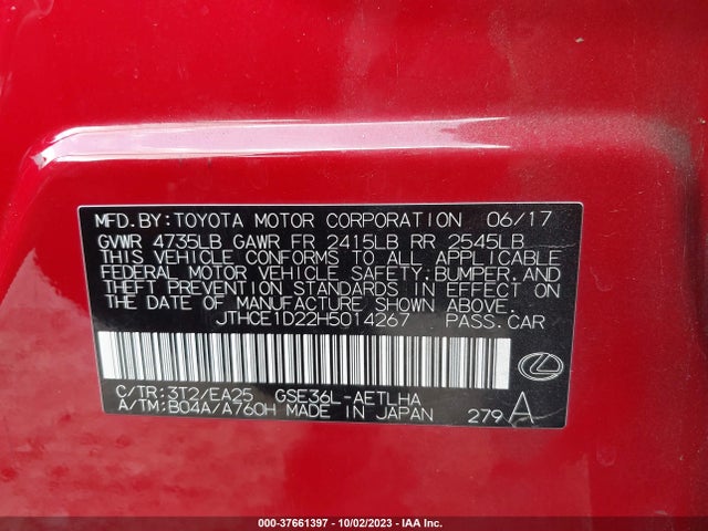JTHCE1D22H5014267 Lexus Is Is 350