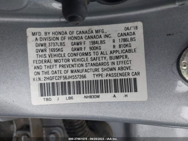 2HGFC2F56JH557266 Honda Civic Sedan Lx