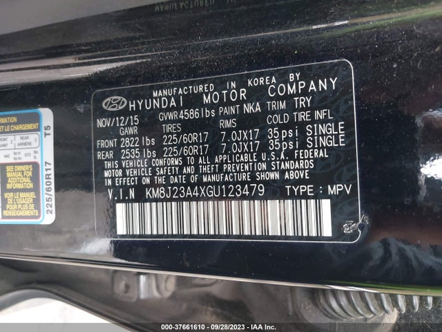 Hyundai TUCSON SE 2016 KM8J23A4XGU123479 Image 9
