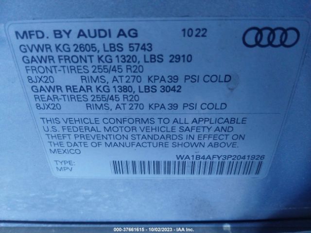 2023 AUDI SQ5 WA1B4AFY3P2041926 Photo 8