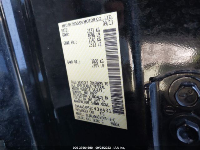 1N4AA5AP5EC436431 Nissan Maxima 3.5 Sv W/premium Pkg