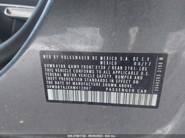 3VWDB7AJXHM412007 Volkswagen Jetta 1.4t Se