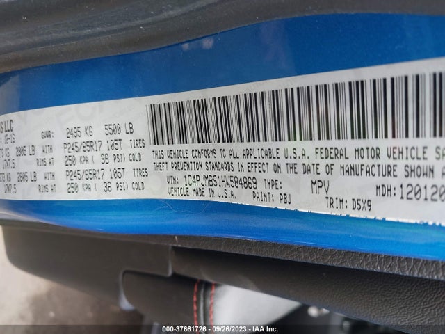 1C4PJMBS1HW584869 Jeep Cherokee Trailhawk