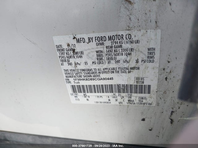 2012 FORD EXPLORER 1FMHK8D89CGA90445 Photo 8