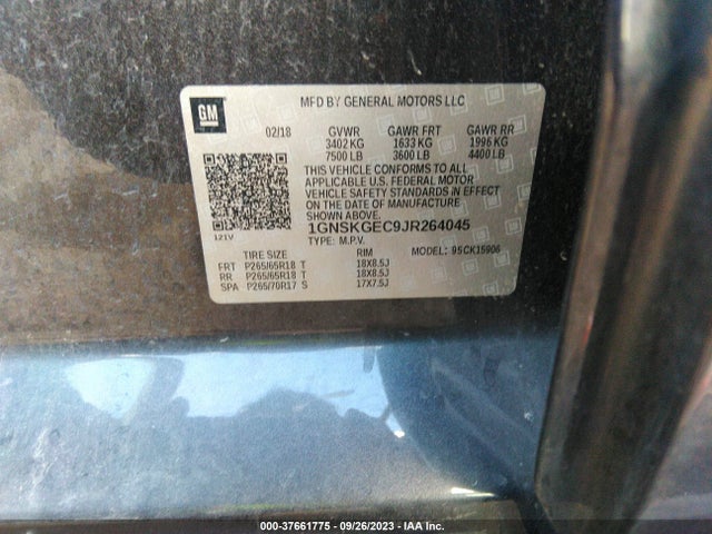 Chevrolet Suburban Ls 2018 1GNSKGEC9JR264045 Image 9