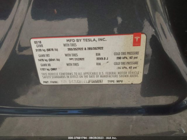 5YJXCBE41JF085897 Tesla Model X 75d/100d/p100d