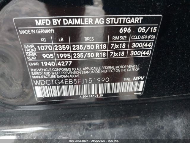 WDCTG4EB5FJ151990 Mercedes-Benz Gla-class Gla 250