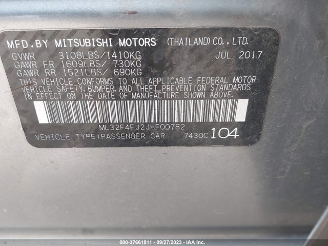 ML32F4FJ2JHF00782 Mitsubishi Mirage G4 Se
