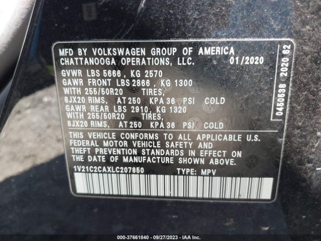 2020 VOLKSWAGEN ATLAS CROSS SPORT 1V21C2CAXLC207850 Photo 8