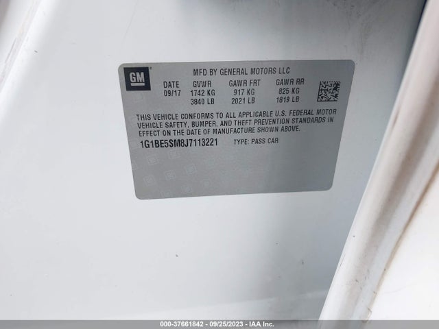 Chevrolet Cruze Lt Auto 2018 1G1BE5SM8J7113221 Image 9