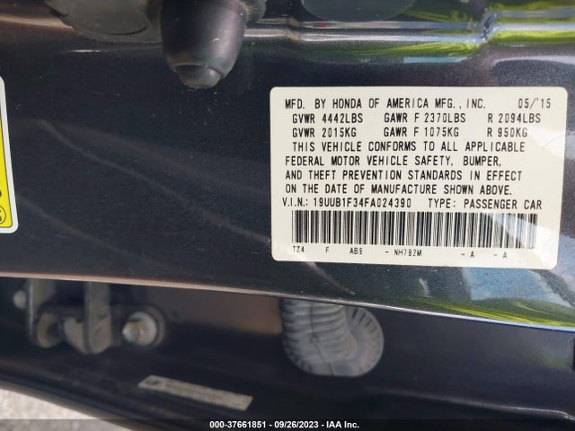 2015 ACURA TLX VIN: 19UUB1F34FA024390