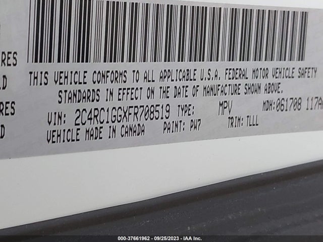 2C4RC1GGXFR708519 Chrysler Town & Country Limited Platinum