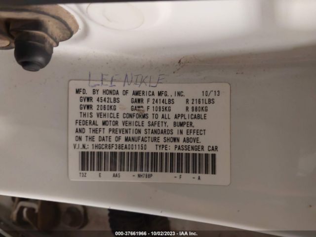 1HGCR6F38EA001150 Honda ACCORD HYBRID