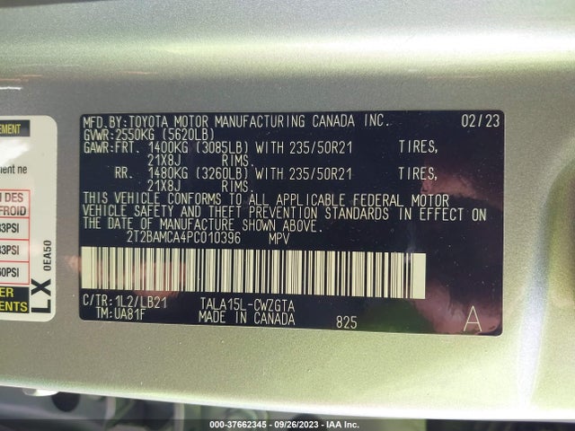 Lexus Rx Rx 350 2023 2T2BAMCA4PC010396 Image 9