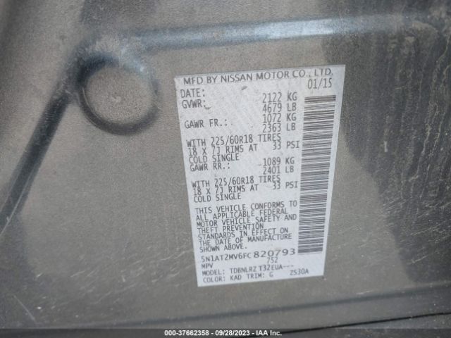 5N1AT2MV6FC820793 Nissan Rogue Sl