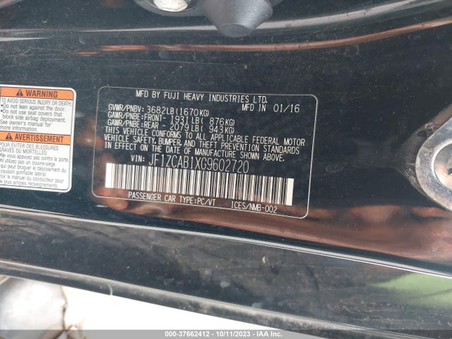 JF1ZCAB1XG9602720 Subaru Brz Premium