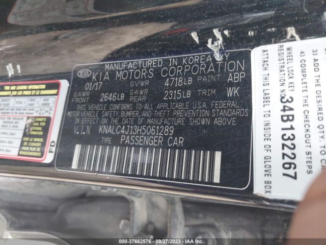 KNALC4J13H5061289 KIA Cadenza Premium