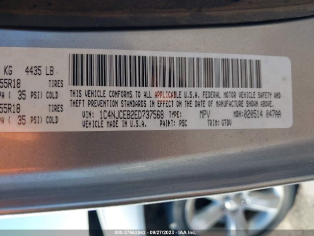 1C4NJCEB2ED737568 Jeep Compass Latitude