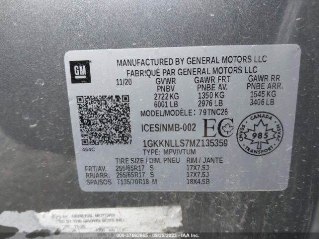 1GKKNLLS7MZ135359 GMC Acadia At4