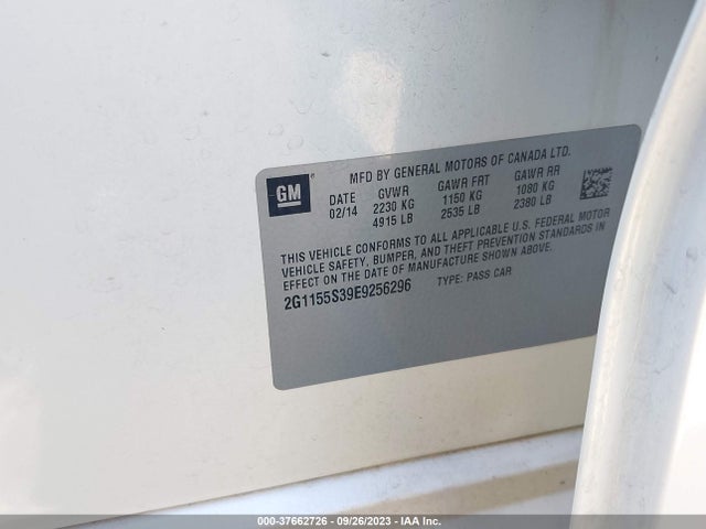 Chevrolet IMPALA LTZ 2014 2G1155S39E9256296 Image 9