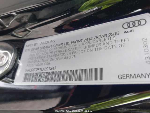 2020 AUDI A3 SEDAN WAUBEGFF1LA027847 Photo 8