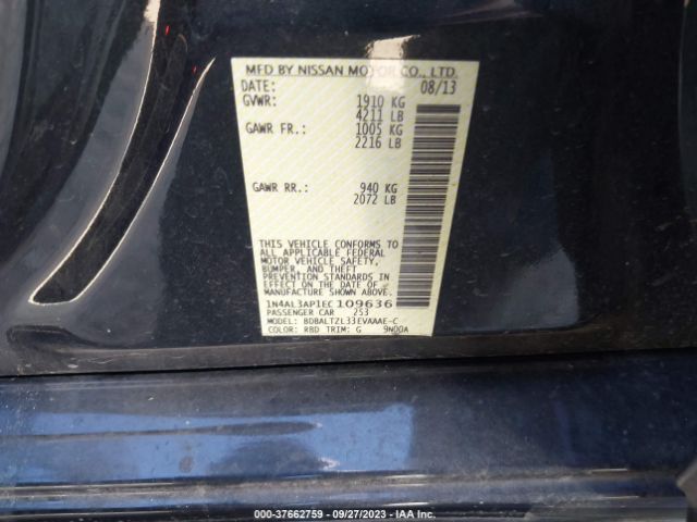 1N4AL3AP1EC109636 Nissan Altima 2.5 Sv