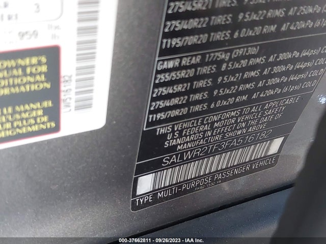 SALWR2TF3FA516182 Land Rover Range Rover Sport Supercharged