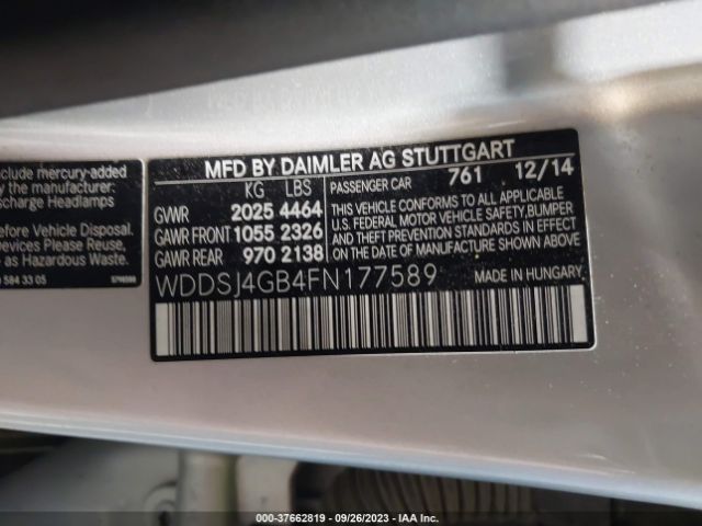 WDDSJ4GB4FN177589 Mercedes-Benz Cla-class Cla 250
