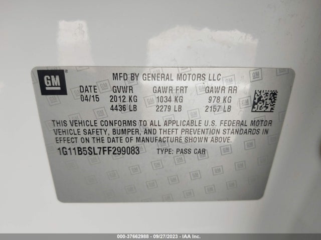 Chevrolet MALIBU LS 2015 1G11B5SL7FF299083 Image 9