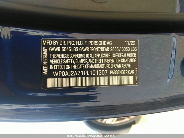 2023 PORSCHE PANAMERA WP0AJ2A71PL101307 Photo 8