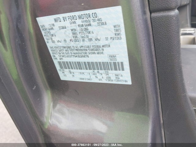 2009 FORD ESCAPE XLT VIN: 1FMCU03779KB26878