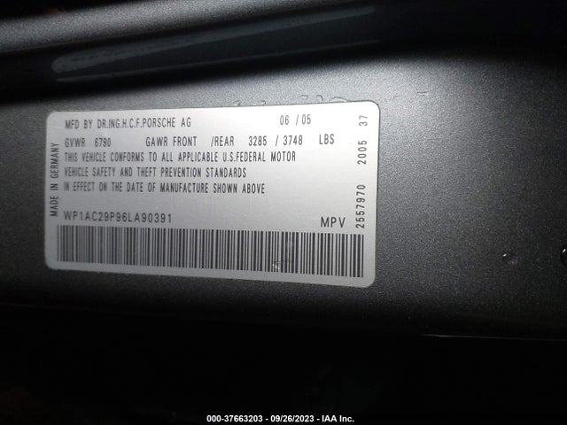 2006 PORSCHE CAYENNE WP1AC29P96LA90391 Photo 8