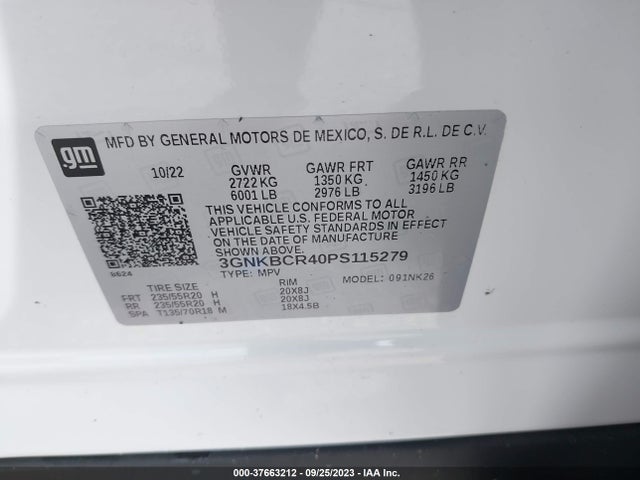 2023 CHEVROLET BLAZER LT VIN: 3GNKBCR40PS115279