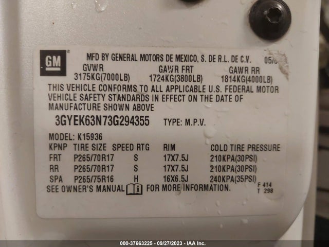 2003 CADILLAC ESCALADE EXT 3GYEK63N73G294355 Photo 8