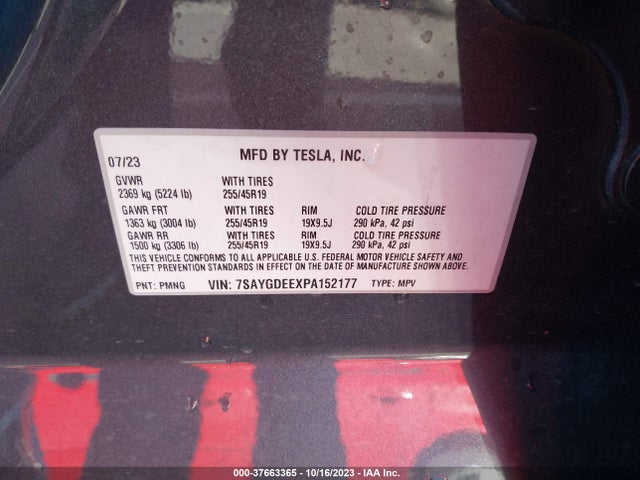 7SAYGDEEXPA152177 Tesla Model Y Long Range