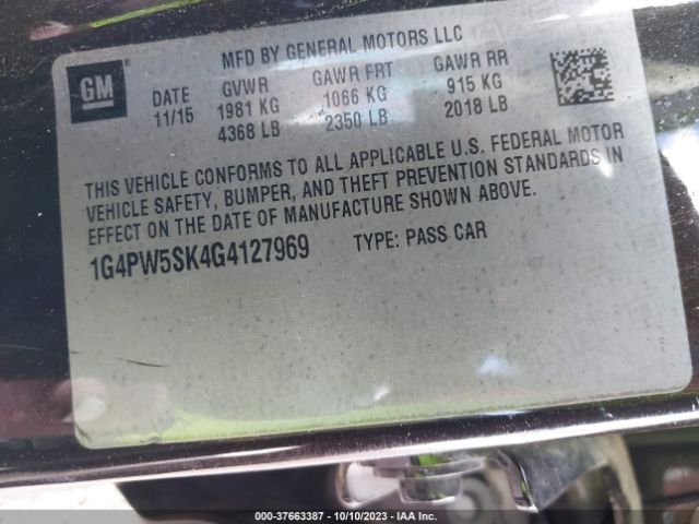 1G4PW5SK4G4127969 Buick Verano Sport Touring