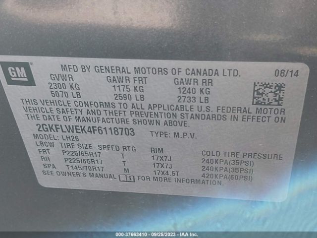 2GKFLWEK4F6118703 GMC Terrain Sle