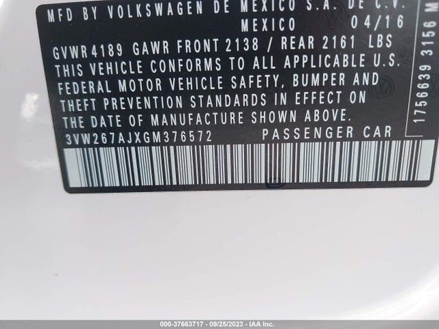 3VW267AJXGM376572 Volkswagen Jetta Sedan 1.4t S