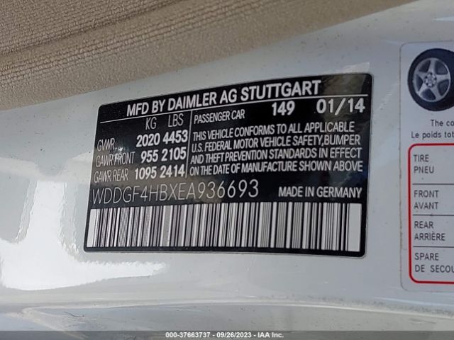 WDDGF4HBXEA936693 Mercedes-Benz C-class C 250