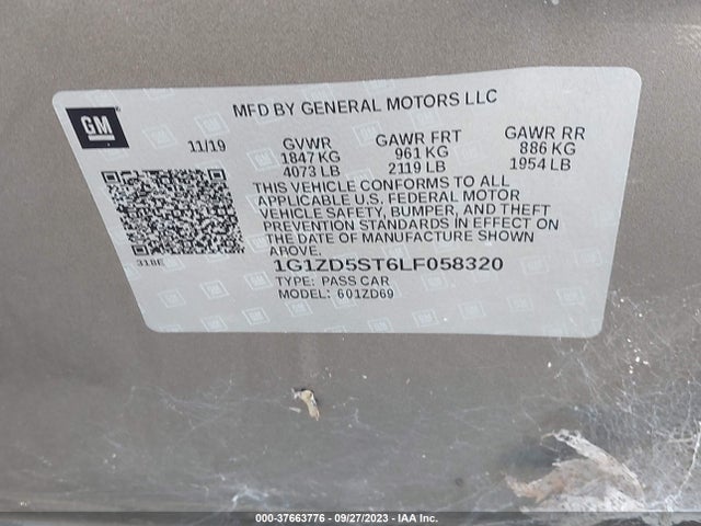 Chevrolet MALIBU LT 2020 1G1ZD5ST6LF058320 Image 9