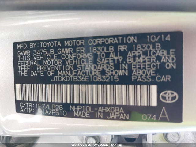 Toyota Prius C One/three/two/four 2014 JTDKDTB36E1083215 Image 15