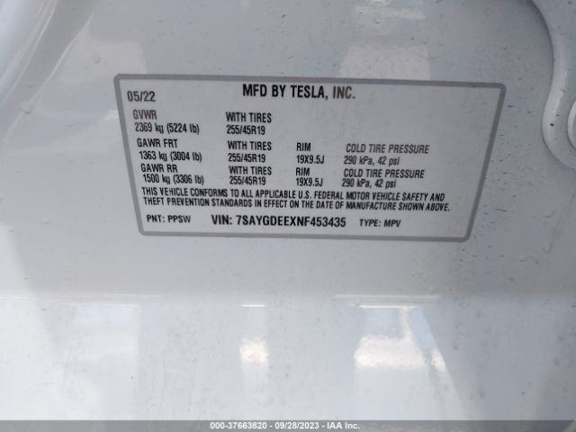 7SAYGDEEXNF453435 Tesla Model Y Long Range