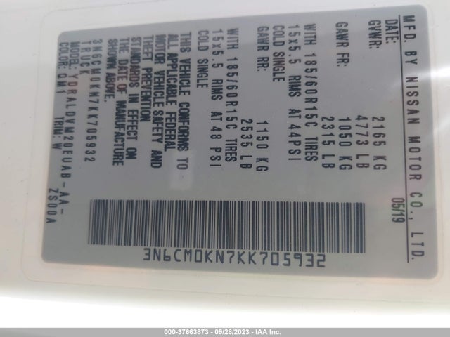 Nissan Nv200 S 2019 3N6CM0KN7KK705932 Image 9