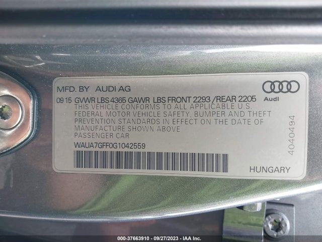 WAUA7GFF0G1042559 Audi A3 1.8t Premium