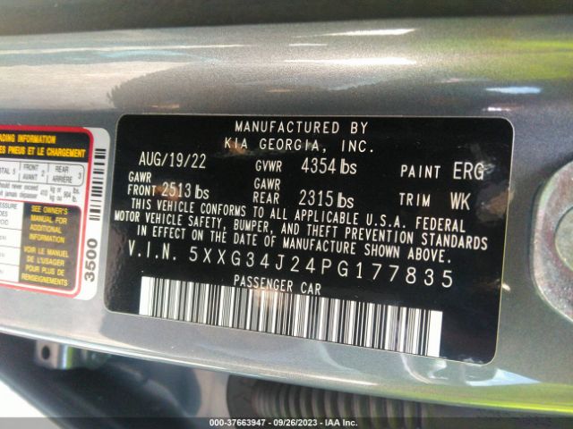 5XXG34J24PG177835 KIA K5 EX