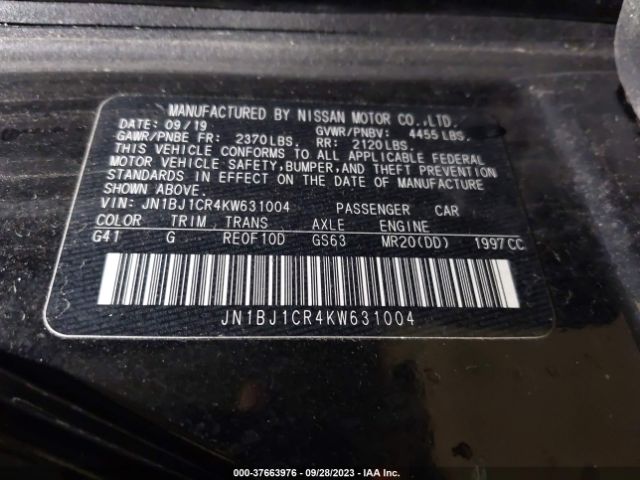 JN1BJ1CR4KW631004 Nissan Rogue Sport Sv