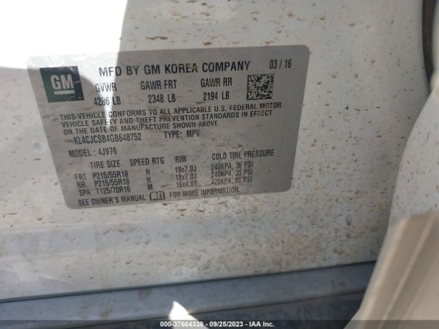 KL4CJCSB4GB648752 Buick Encore Leather