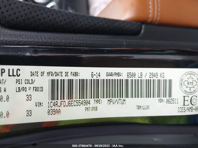 1C4RJFDJ6EC554904 Jeep Grand Cherokee Srt8